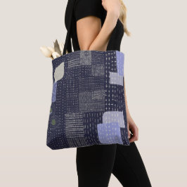 Bolsa Tote Pontos japoneses de sashiko que se assemelham a um