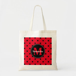 Bolsa Tote Pontos Polka em Vermelho e Preto