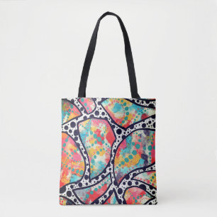 Bolsa Tote Pontos, pontos e linhas funerárias alegres Arte or
