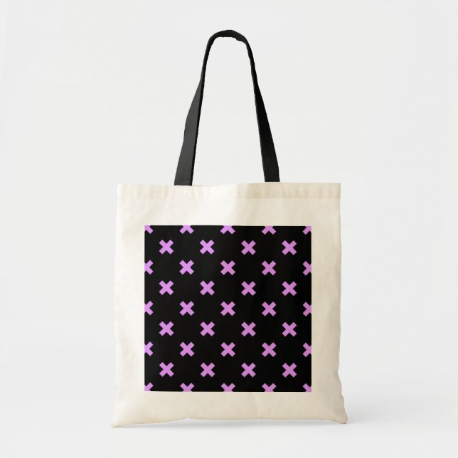 Bolsa Tote Pontos transversais em preto (Frente)