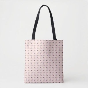 Bolsa Tote Pontos verdes, cor-de-rosa, roxos, azuis