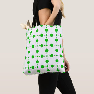 Bolsa Tote Pontos verdes, padrão de bolinhas, bolinhas, ponti