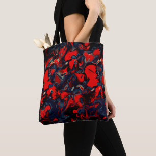 Bolsa Tote Pontos vermelhos extremos nas bordas da cinza um f