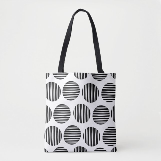 Bolsa Tote Pontos Vinculados 190917 - Preto em Branco (Frente)