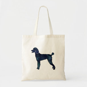 Bolsa Tote Poodle Black Watercolor Silhouette