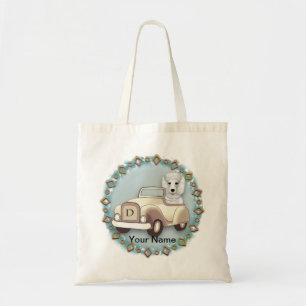 Bolsa Tote Poodle Branco Dirigindo Carro