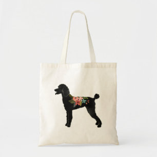 Bolsa Tote Poodle Dog Brey Boho Silhouette Floral Standard