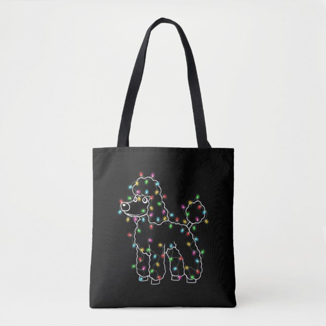 Bolsa Tote Poodle Dogs Tree Christmas Sweater (Frente)