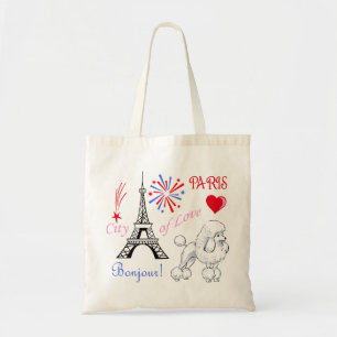 Bolsa Tote Poodle em Paris