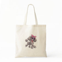 Poodle Fofo com Laço Rosa