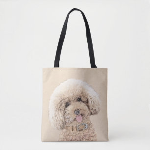 Bolsa Tote Poodle Miniature Toy Apricot Cream Brown Dog Art