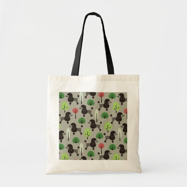Bolsa Tote Poodle no parque (Frente)
