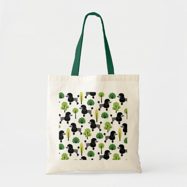 Bolsa Tote Poodle no parque (Frente)