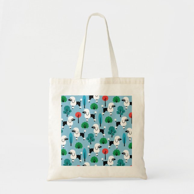 Bolsa Tote Poodle no parque (Frente)