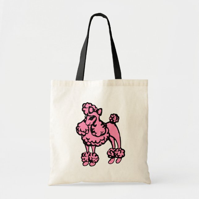 Bolsa Tote Poodle Rosa Francês (Frente)
