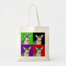 Bolsa Tote Pop art 2 multicoloridos de Ninja do gato de