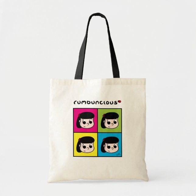 Bolsa Tote pop art de Rumi do rumbuncious™ (Frente)