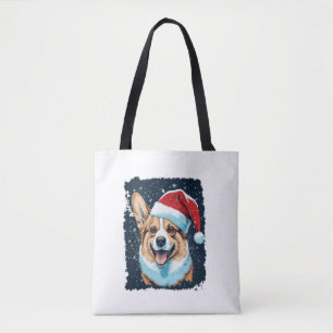 Bolsa Tote Pop Art Dog Christmas Corgi