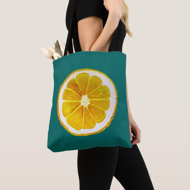 Bolsa Tote Pop citrino amarelo limão fruta original (Close Up)
