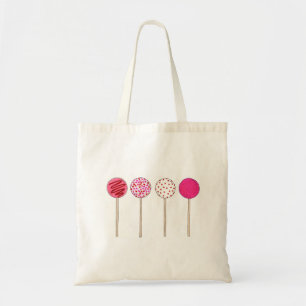 Bolsa Tote Pop de bolos cor-de-rosa Dia de os namorados com a