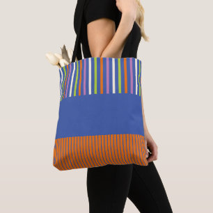 Bolsa Tote Pop de cor Bandas design de striped moderna