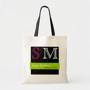 Bolsa Tote Pop de cores em verde rosa e preto