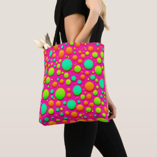Bolsa Tote Pop de Design de cor da bolha vibrante