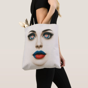 Bolsa Tote Pop de Retrato de Beleza e Lábios croata