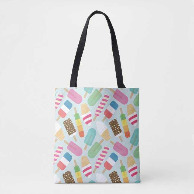 Bolsa Tote Pop de sorvete ilustrados (Frente)
