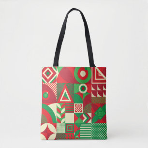 Bolsa Tote Pop geométrico: Azulejos Abstratos coloridos.