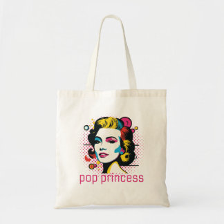 Bolsa Tote Pop princesa, cara de mulher, cara de abstrato