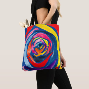Bolsa Tote pop rosa de aquarela abstrato
