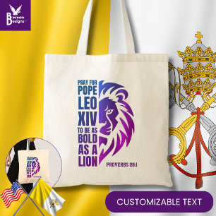Bolsa Tote POPE LEO XIV Católica Cristã de Leão Negrito