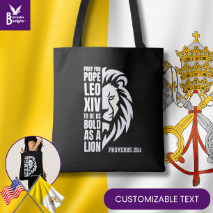 Bolsa Tote POPE LEO XIV Católica Cristã de Leão Negrito