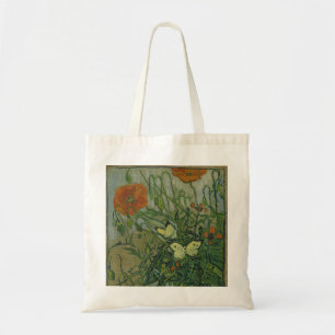 Bolsa Tote Poppies e Borboletas por Vincent Van Gogh