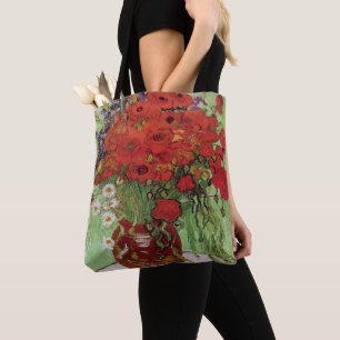 Bolsa Tote Poppies vermelhos e margaridas por Vincent Van Gog