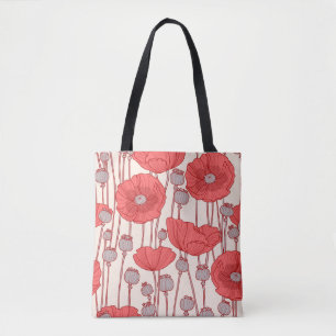 Bolsa Tote Popy Field Dance: Rapsódia Floral Sem Olhos