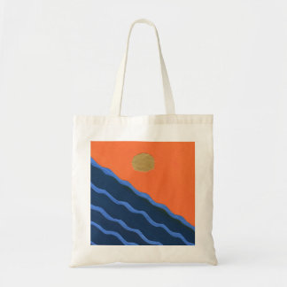 Bolsa Tote Pôr do Sol Abstrato Sobre Ondas do Oceano