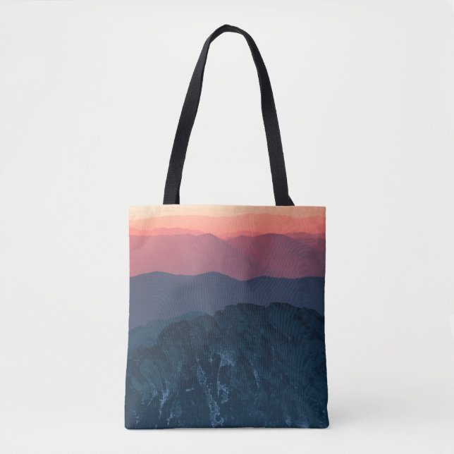 Bolsa Tote pôr do sol da montanha (Frente)