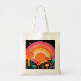 Bolsa Tote Pôr do Sol de Cogumelo Psicodélico – Natureza Fant