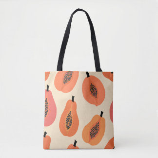 Bolsa Tote Pôr do Sol de Mamão Quente Tropical Herói