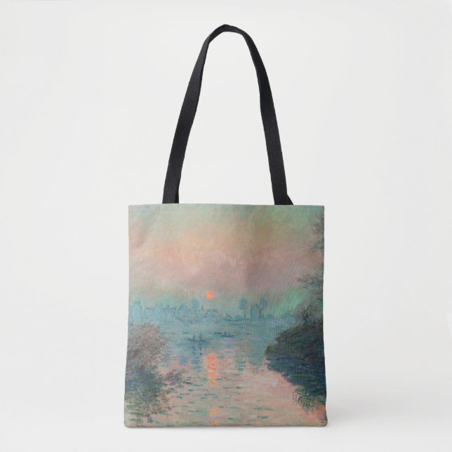 Bolsa Tote Pôr do sol de Monet no Impressionismo de Arte Fina (Frente)
