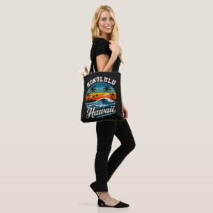 Bolsa Tote Pôr do sol de surf em Honolulu Havaí