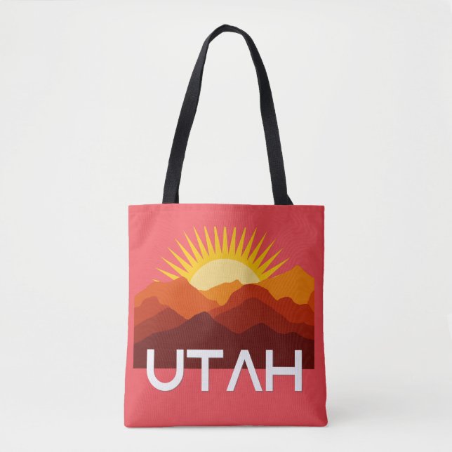 Bolsa Tote Pôr do Sol do Deserto Retro Vintage de Utah (Frente)