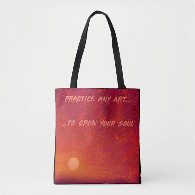 Bolsa Tote Pôr do Sol e Noite Estrelada (Frente)