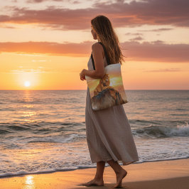 Bolsa Tote Pôr do Sol Majestoso do Leão - Rei da Savana Safar