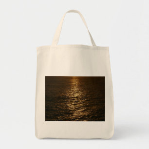 Bolsa Tote Pôr do Sol na Água Fotografia Oceânica Abstrata
