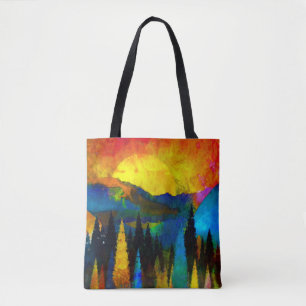 Bolsa Tote Pôr do sol na montanha