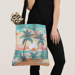 Bolsa Tote Pôr do Sol na Praia Tropical