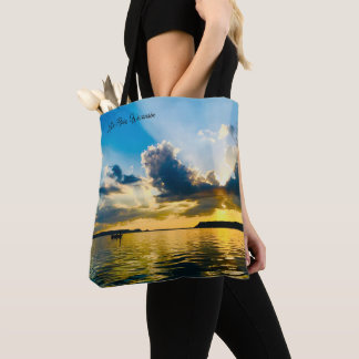 Bolsa Tote Pôr do Sol no Lago Pepin: Hora Dourada sobre a Águ